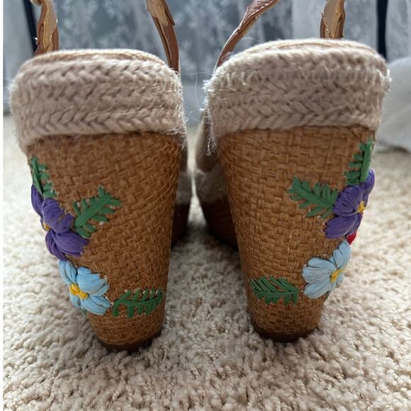 Anthropologie Poetic‎ Licence Petal Pusher Sandals Wedge Size 8 - Picture 4 of 12